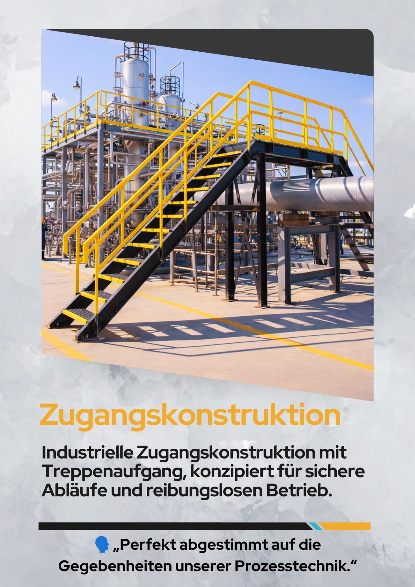 Zugangskonstruktion aus Stahl mit Treppenaufgang für Industrieanlagen